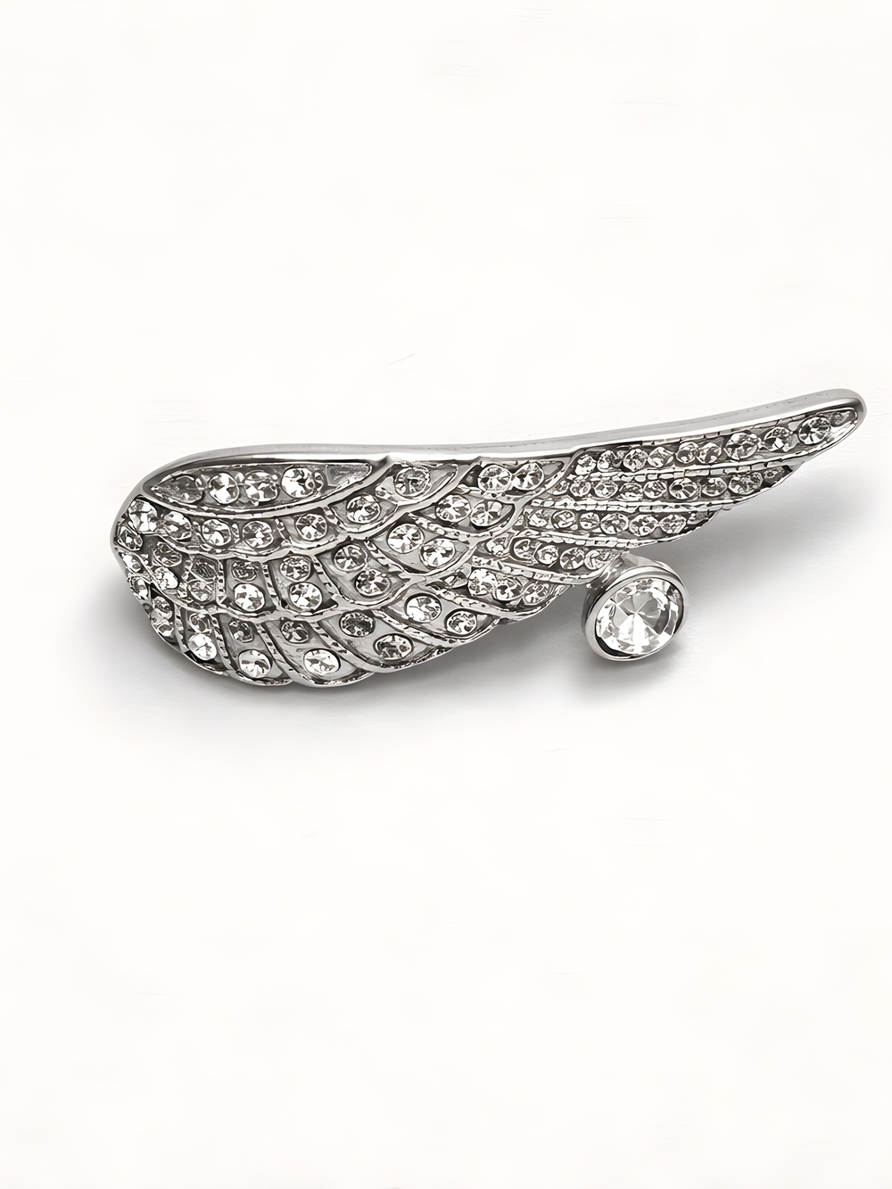 Vintage Silver Angel Wing Bling Ring with Clear Stones